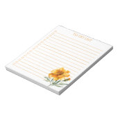 Rustic Orange Marigold To Do List Teacher Gift Notitieblok (Linkerzijde)