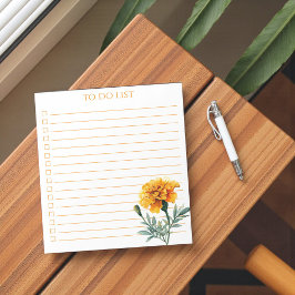 Rustic Orange Marigold To Do List Teacher Gift Notitieblok