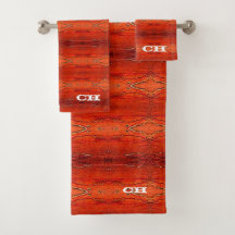 Rustic Oranje Azteekse Strepen Patroon Monogram