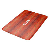 Rustic Oranje Azteekse Strepen Patroon Monogram Badmat (Gekanteld)