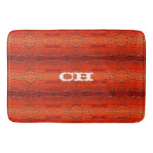 Rustic Oranje Azteekse Strepen Patroon Monogram