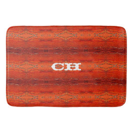 Rustic Oranje Azteekse Strepen Patroon Monogram Badmat