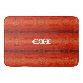 Rustic Oranje Azteekse Strepen Patroon Monogram Badmat