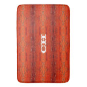 Rustic Oranje Azteekse Strepen Patroon Monogram Badmat (Voorkant Verticaal)