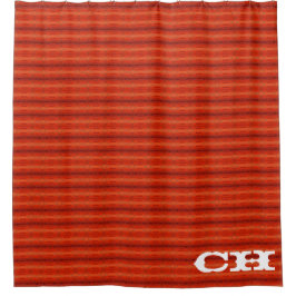 Rustic Oranje Azteekse Strepen Patroon Monogram Douchegordijn