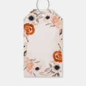 Rustic Oranje Boho | Waterverf Blush Wedding Cadeaulabel (Achterkant)