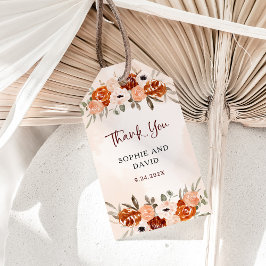 Rustic Oranje Boho | Waterverf Blush Wedding Cadeaulabel