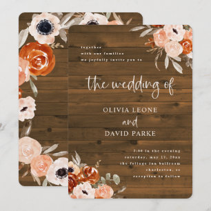 Rustic Oranje Boho Waterverf Wood Kijk Weddensch Kaart