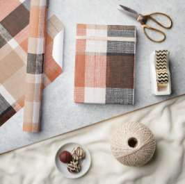 Rustic Oranje Bruine Woestijnzand Schotland Patroo Cadeaupapier