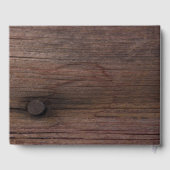 Rustic Oranje Daisy en Barn Wood Country Wedding Gastenboek (Achterkant)