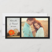 Rustic Oranje Daisy Woodland Weddenschap Bedankkaart (Voorkant)