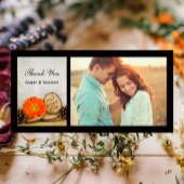 Rustic Oranje Daisy Woodland Weddenschap Bedankkaart