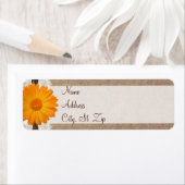 Rustic Oranje Gerber Daisy Return Address Labels (Insitu)