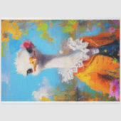 Rustic Oranje Moedersdag Struisvogel Decoupage Tissuepapier (Voorkant)