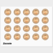Rustic Oranje Pompoen Herfst Eten Geschenk Ronde Sticker (Vel)