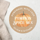 Rustic Oranje Pompoen Herfst Eten Geschenk Ronde Sticker