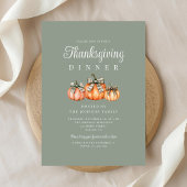 Rustic Oranje Pompoenen Thanksgiving Diner Kaart