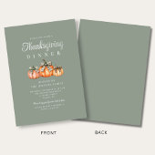 Rustic Oranje Pompoenen Thanksgiving Diner Kaart