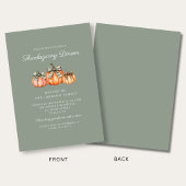 Rustic Oranje Pompoenen Thanksgiving Diner Kaart