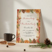 Rustic Oranje Schijf en Kaars Kerstfeest Kaart