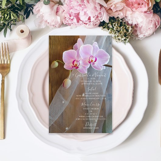 Rustic Orchid Elegance Barn Wedding Menu
