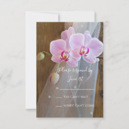 Rustic Orchid Elegance Country Barn Wedding RSVP Kaartje