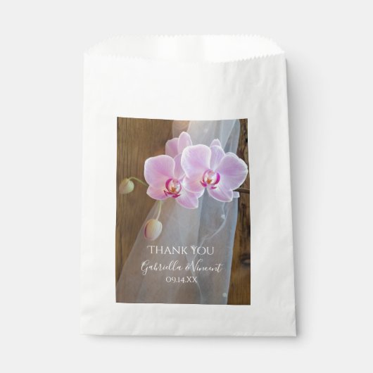 Rustic Orchid Elegance Country Weddenschap Bedankt Bedankzakje (Voorkant)