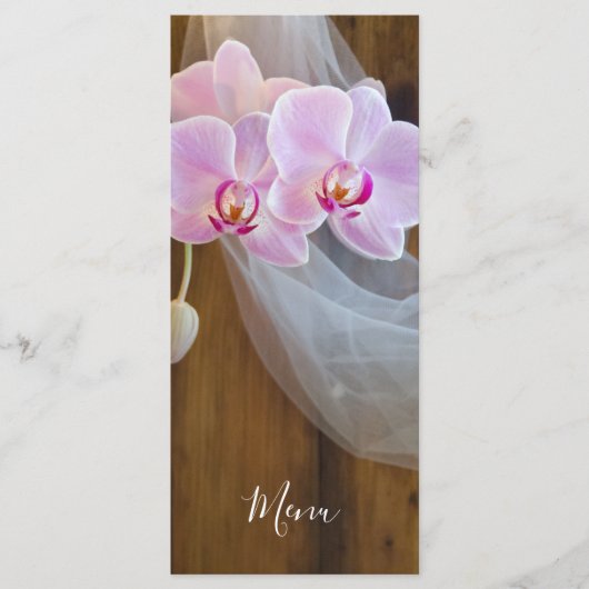 Rustic Orchid Elegance Country Wedding Menu (Voorkant)