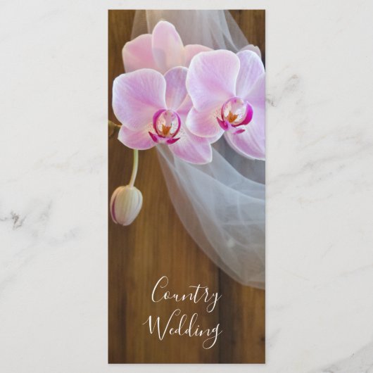 Rustic Orchid Elegance Country Wedding Programme Programmakaart (Voorkant)