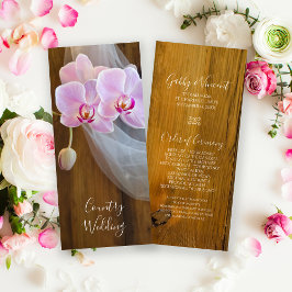 Rustic Orchid Elegance Country Wedding Programme Programmakaart