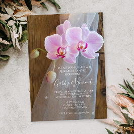 Rustic Orchid Elegance Ranch Rehearsal Dinner Kaart