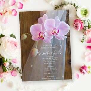 Rustic Orchid Elegance Ranch Wedding Uitnodiging