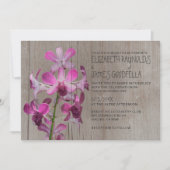 Rustic Orchid Wedding Invitations Kaart (Voorkant)
