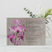 Rustic Orchid Wedding Invitations Kaart (Staand voorkant)
