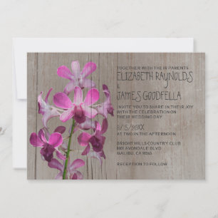 Rustic Orchid Wedding Invitations Kaart