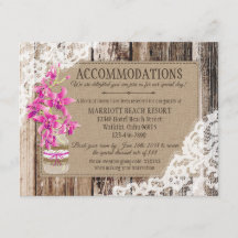 Rustic Orchid Wood Lace-accommodatiekaart