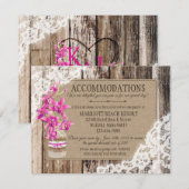 Rustic Orchid Wood Lace-accommodatiekaart Informatiekaartje (Voorkant / Achterkant)