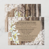 Rustic Orchid Wood Lace-accommodatiekaart Informatiekaartje (Voorkant / Achterkant)
