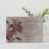 Rustic Oriental Lily Wedding Invitations Kaart (Staand voorkant)