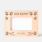 Rustic Our Buddy script hondennaam Gegraveerde Lijstjes (Voorkant)