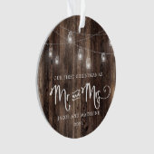 Rustic Our First Christmas Mr en Mrs Christmas Ornament (voorkant)