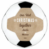 Rustic Our First Christmas Together Personalized Voetbal (Voorkant)