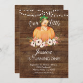 Rustic Our Pumpkin draait één uitnodiging om (Voorkant / Achterkant)