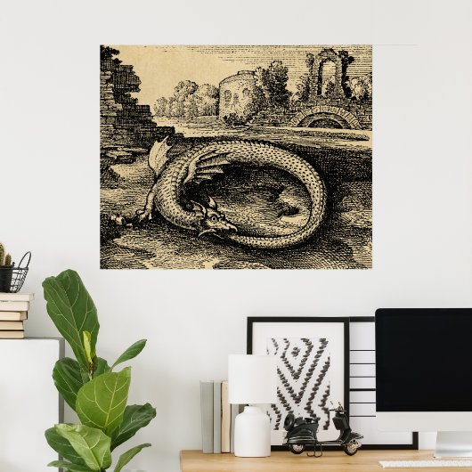 Rustic Ouroboros Dragon Poster (Thuiskantoor)