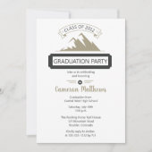 Rustic Outdoor Mountain Theme Graduation Party Kaart (Voorkant)