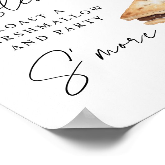 Rustic Outdoor S'more Wedding Sign Poster (Hoek)