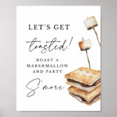 Rustic Outdoor S'more Wedding Sign Poster (Voorkant)