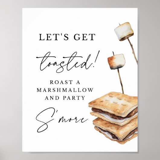 Rustic Outdoor S'more Wedding Sign Poster (Voorkant)