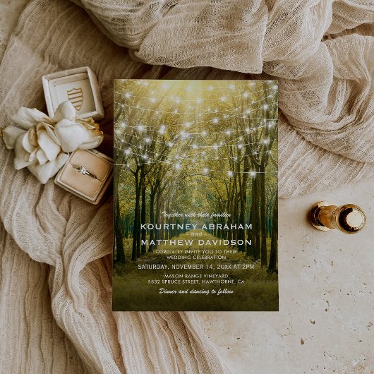 Rustic Outdoor Woodland Wedding Kaart