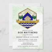 Rustic Outdoorsman 80th Birthday Party Invitation Kaart (Voorkant)